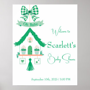 Affiche Maison verte personnalisée Oh Baby shower