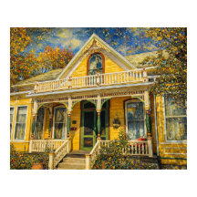 Maison Victorienne Jaune Fantastique