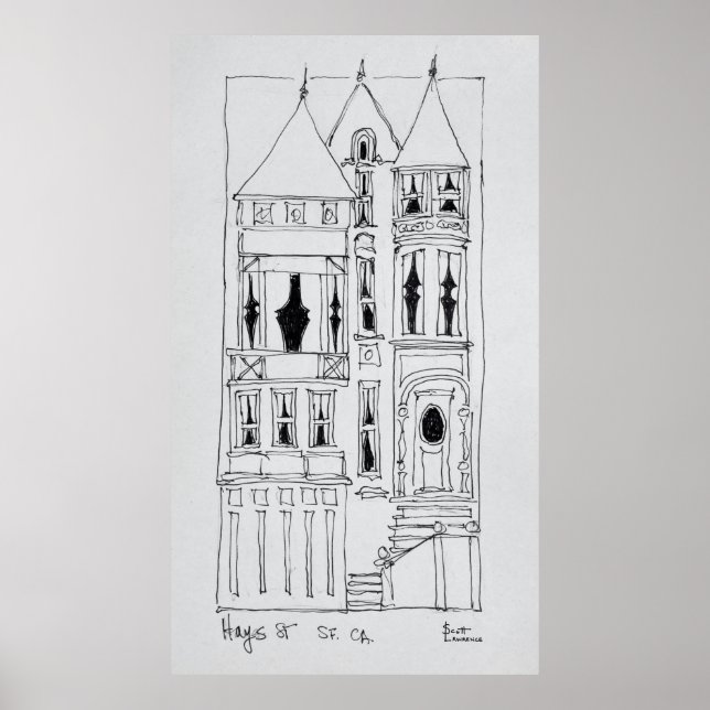 Affiche Maison victorienne | San Francisco, Californie (Devant)