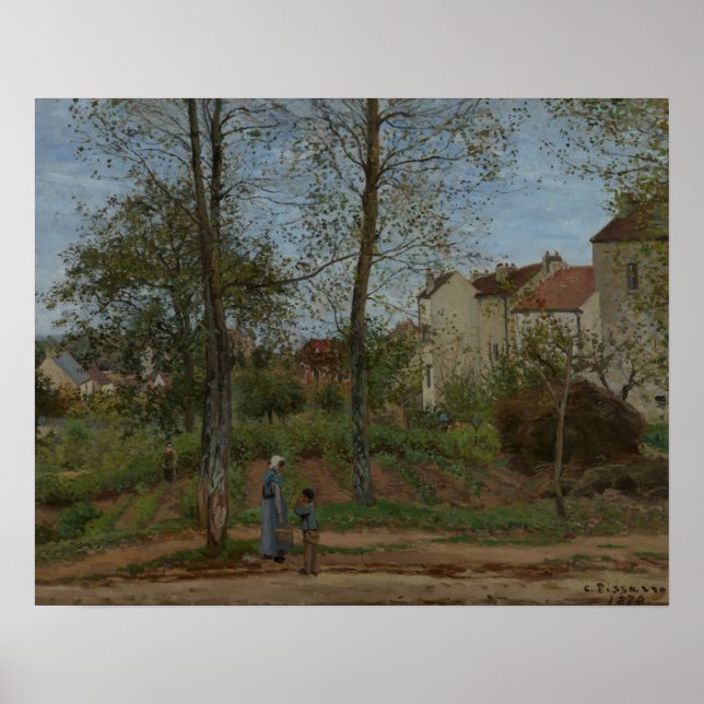 Affiche Maisons à Bougival (automne), 1870 Pissarro (Devant)