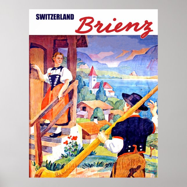 Affiche Maisons à Brienz, Suisse (Devant)