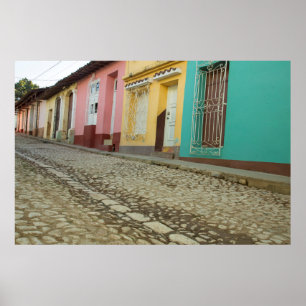 Affiche Maisons bordent la rue, Cuba