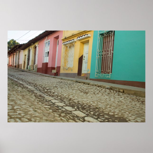 Affiche Maisons bordent la rue, Cuba (Devant)