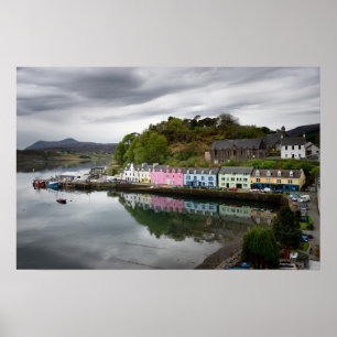 Affiche Maisons colorées à Portree, Skye