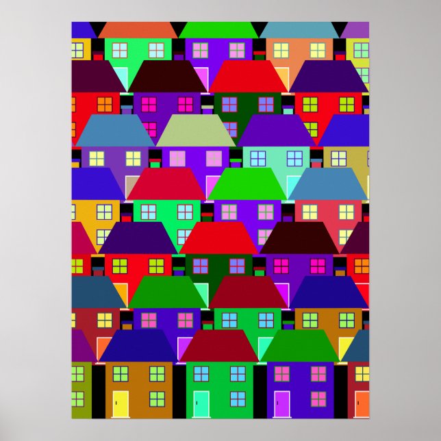 AFFICHE MAISONS COMMUNAUTÉ MAISON COLORÉE  (Devant)