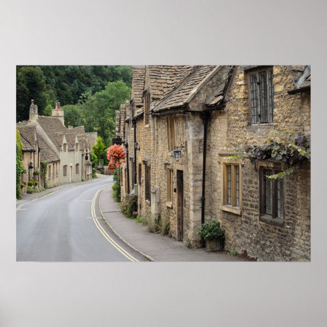 Affiche Maisons de campagne couleur miel à Castle Combe, a (Devant)