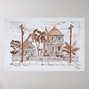 Affiche Maisons de conques de style victorien   Key West,