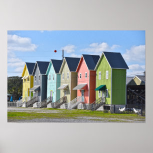 Affiche Maisons de l'île Dauphin, Alabama