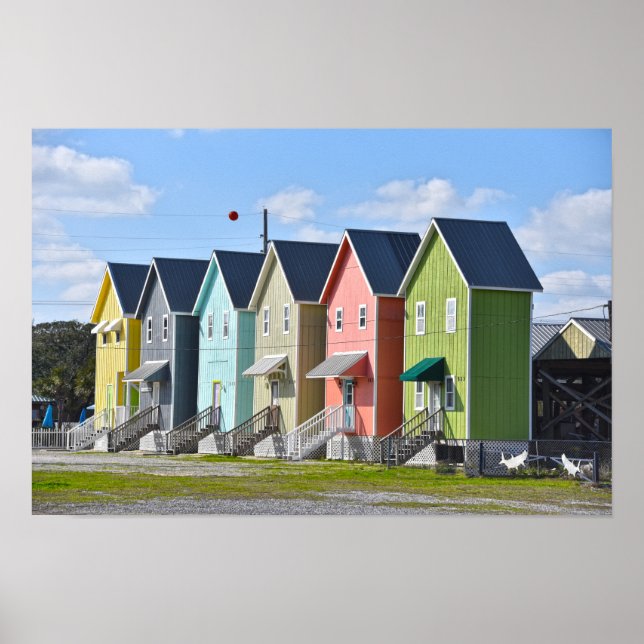 Affiche Maisons de l'île Dauphin, Alabama (Devant)