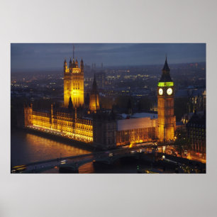 Affiche Maisons du Parlement, Big Ben, Westminster