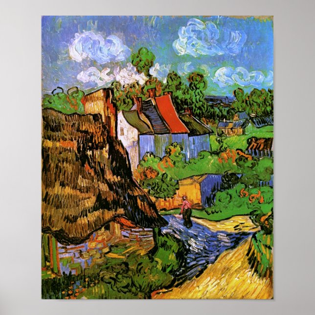 Affiche Maisons en Auvers Van Gogh Art (Devant)