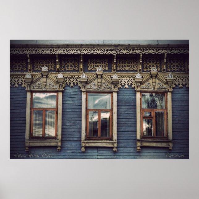 Affiche Maisons en bois de Sibérie (projet par vladstudio. (Devant)