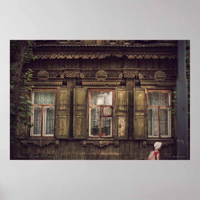 Affiche Maisons en bois de Sibérie (projet par vladstudio. (Devant)