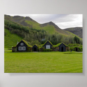Affiche Maisons en tourbe en Islande