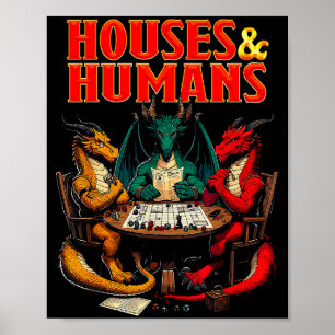 Affiche Maisons Et Humains Drôle Jeu De Dés Rpg De Table P
