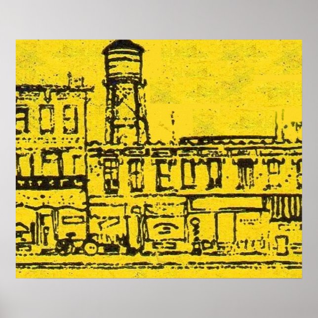 Affiche Maisons et maisons de Yellowville et château d'eau (Devant)