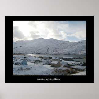 Affiche Maisons hollandaises, hollandais Harbour, Alaska