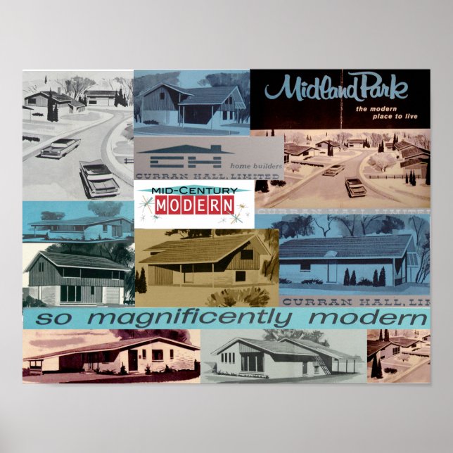 Affiche Maisons modernes vintage (Devant)