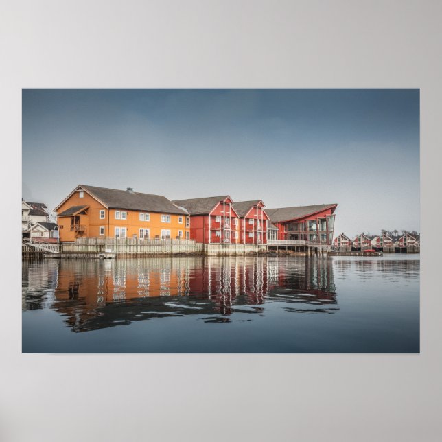 Affiche Maisons peintes norvégiennes (Devant)