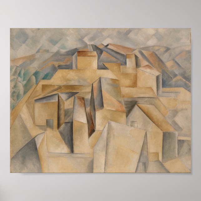 Affiche Maisons sur la colline, Horta par Picasso (1909) (Devant)