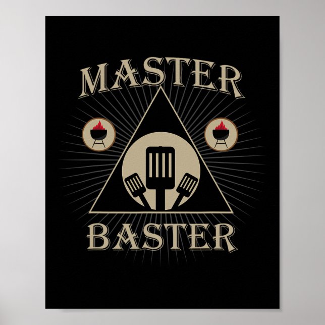 Affiche Maître Baster Drôle de Gril Bbq Pitmaster de Viand (Devant)