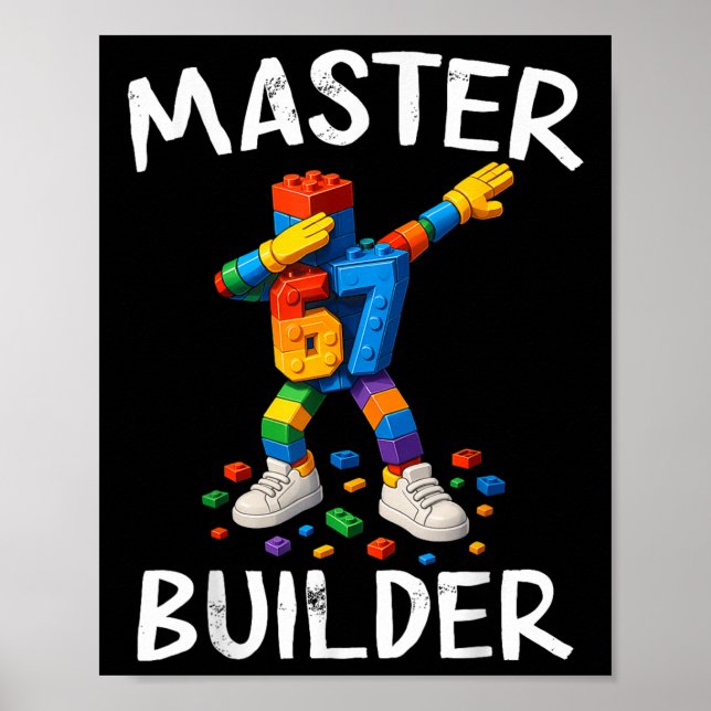 Affiche Maître Constructeur Dabbing 67 Mème Blocs de Const (Devant)