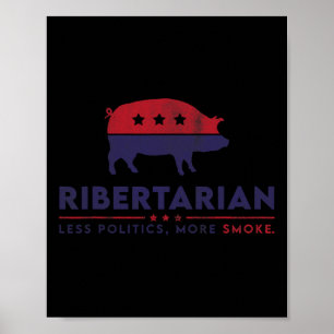 Affiche Maître de barbecue pitmaster libertarien drôle de
