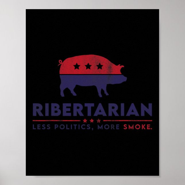 Affiche Maître de barbecue pitmaster libertarien drôle de  (Devant)