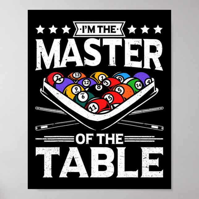 Affiche Maître De Billard De La Table 8 Ball Hommes Femmes (Devant)