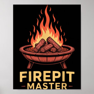 Affiche Maître de Brasero Camping Feu de Camp Camper Foyer