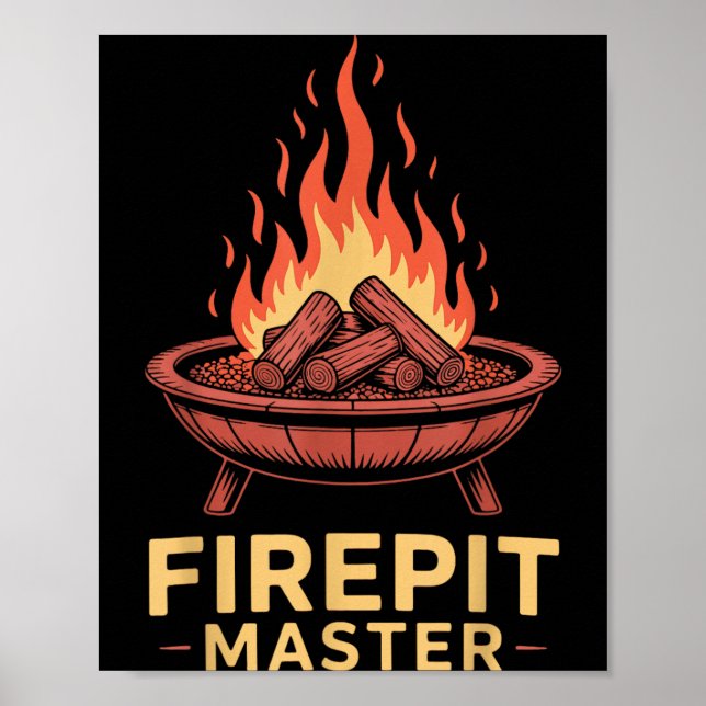 Affiche Maître de Brasero Camping Feu de Camp Camper Foyer (Devant)