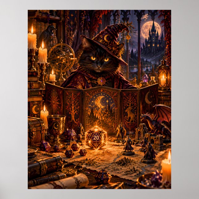 Affiche Maître de Donjon Chat Noir Fantastique (Devant)