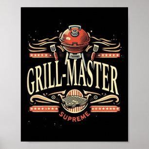 Affiche Maître de Grill Suprême Bbq T-shirts Graphiques Dr