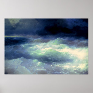 Affiche Maître de la tempête en mer peinture à l'huile cha