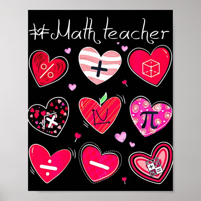 Affiche Maître de mathématiques amusant Saint Valentin Pi  (Devant)
