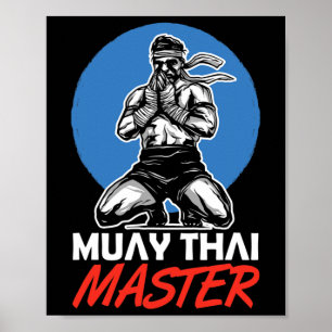 Affiche Maître de Muay Thai Passionné de Arts Martiaux Box