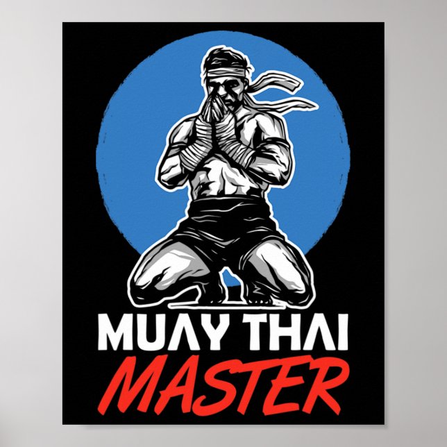 Affiche Maître de Muay Thai Passionné de Arts Martiaux Box (Devant)