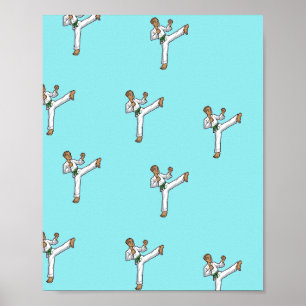 Affiche maître des arts martiaux en bleu