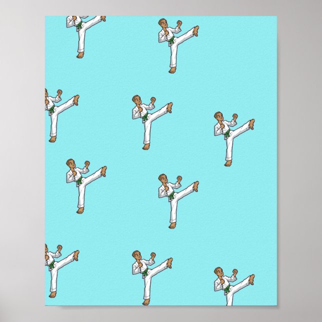 Affiche maître des arts martiaux en bleu (Devant)