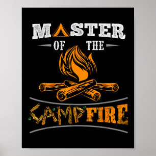 Affiche Maître drôle du camp de feu de camp Hommes, femmes