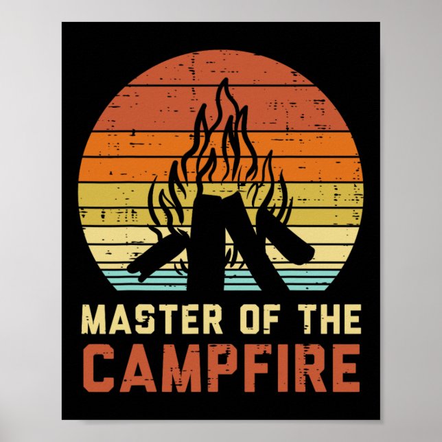 Affiche Maître du feu de camp Coucher de soleil Rétro Feu  (Devant)