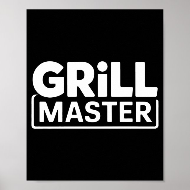 Affiche Maître du grill bbq masculin roi de la fumée barbe (Devant)