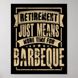Affiche Maître du grill Fumeur de viande BBQ Barbecue Retr