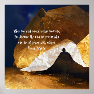 Affiche Maître Reiki Maître de méditation Yoga d'or noir