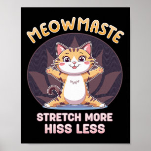 Affiche Maîtresse Chat Yoga Étirez Plus Siffler Moins