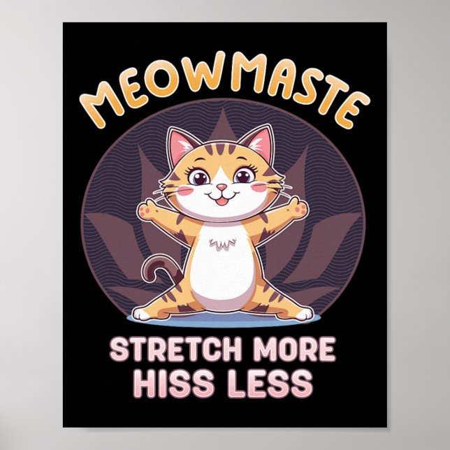 Affiche Maîtresse Chat Yoga Étirez Plus Siffler Moins  (Devant)