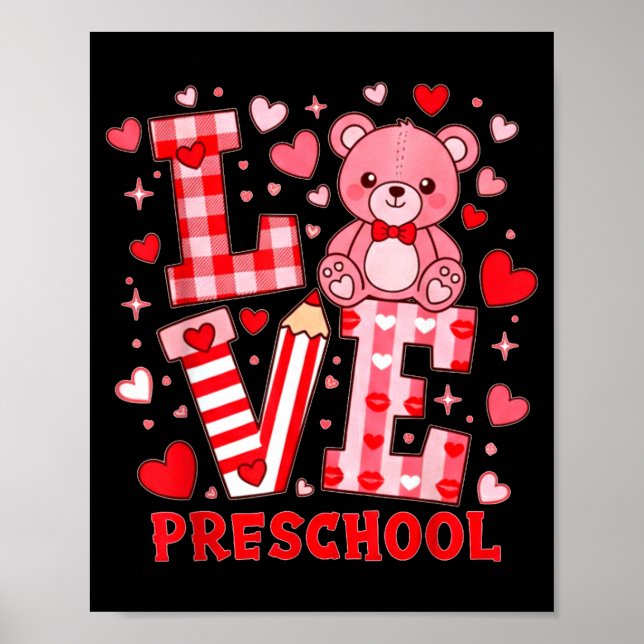 Affiche Maîtresse de maternelle de la Saint-Valentin  (Devant)