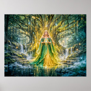 Affiche Maîtresse sous l'Arbre Mondial Fantastique Enchant