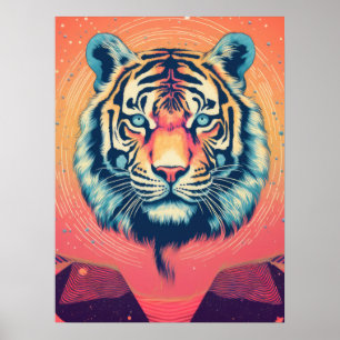 Affiche Majesté cosmique : Le tigre radiant