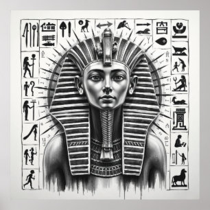Affiche Majesté éternelle : Pharaon d'Egypte Charbon Art